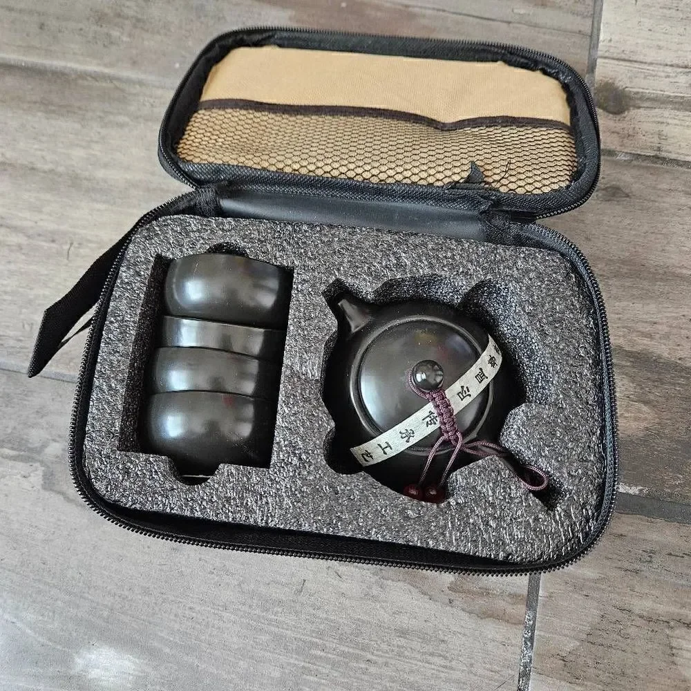 NWOT Kung Fu Clay Tea Set with Travel Case